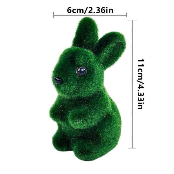 Påskharedekorationer, simulerad 3D-mosskanindekoration L1N6 Green 1pcs
