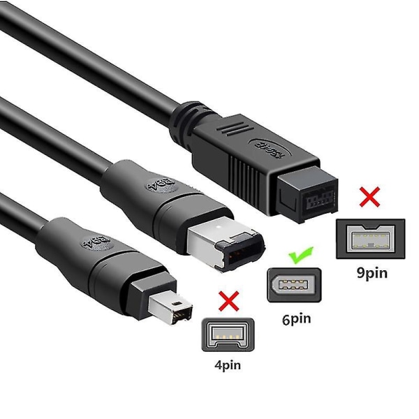 JUNSUNMAY 1,8 m Firewire IEEE 1394 6-pinninen uros - USB 2.0 uros -sovitinmuunnin