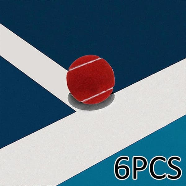 6x Tennis Balls for Beginner Training Durable Practice Balls 2.52\" Dia Red