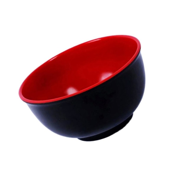 1 st 1050ml imiterad porslinssoppskål Anti-fall risskål Röd svart dubbelfärgad nudlar skål -19x9cm (svart)