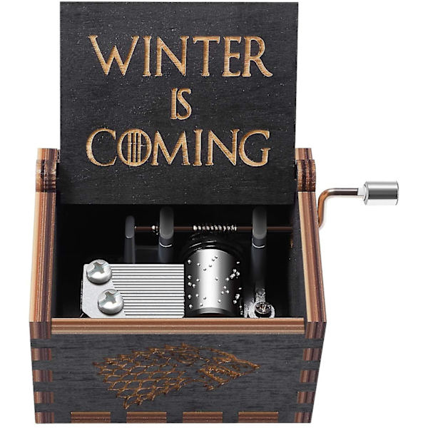 Game of Thrones Musikbox, antik handgjord trä handvev musikaliska lådor present till jul