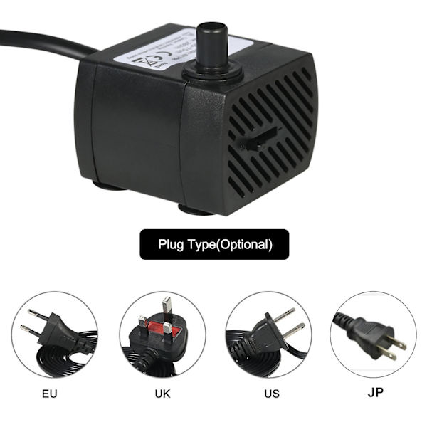 350L/H 5W Nedsänkbar Vattenpump för Akvarium, Bordssprutfontäner, Dammar, Vattenträdgårdar, Hydroponiska System