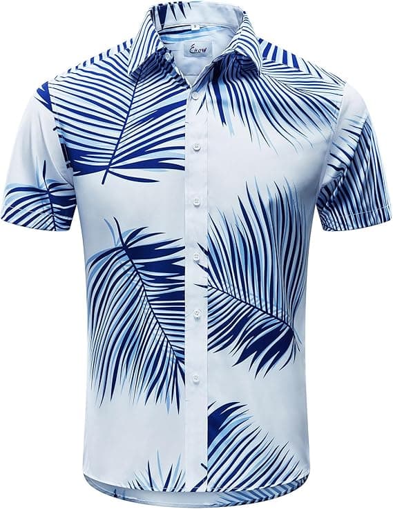 Hawaii-skjorte med korte ærmer til mænd