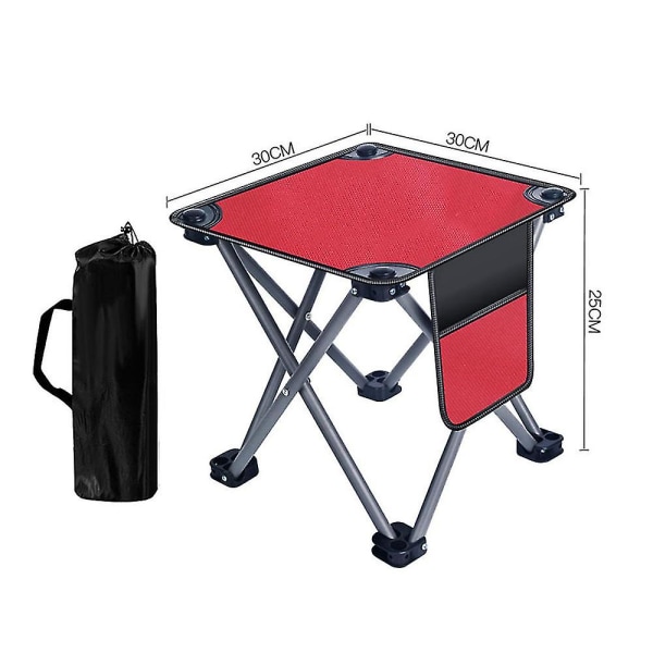 Camping Stool Portable Folding Stool For Outdoor Walking Hiking Fishing With Carry Bag Red