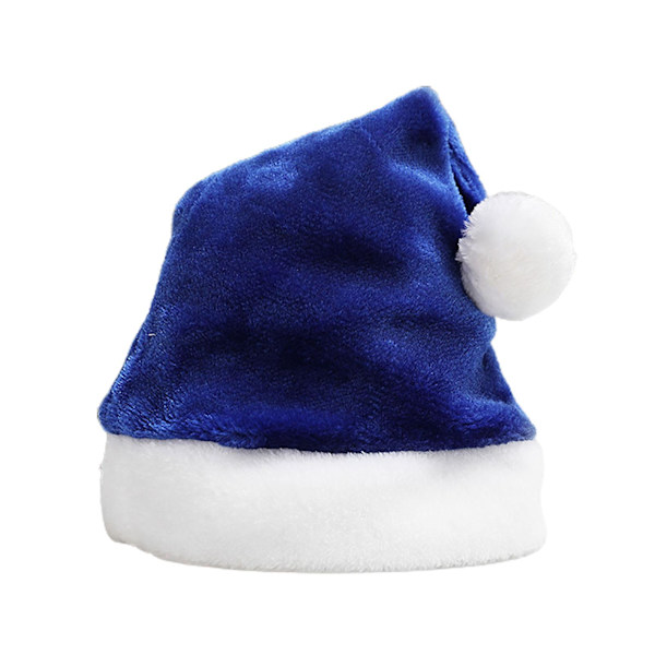 Plush Julhatt Mjuk Bekväm Levande Färg Julhatt Festival Dekoration Blue