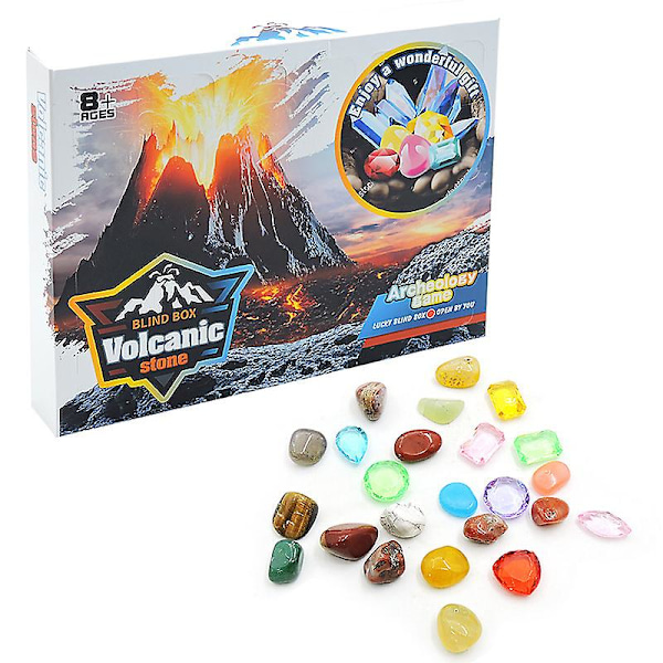 Julkalender med 24 luckor - Blind Box Vetenskaplig Utforskning Vulkanutbrott Letar Efter Malm Och Ädelstenar Blind Box Volcano eruption