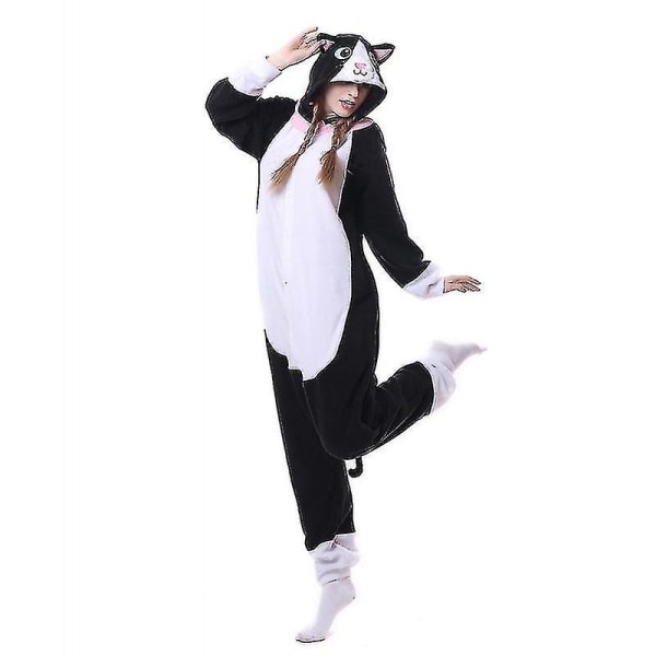 Caraele Sort Kat Kostume Pyjamas Onesie Kigurumi Jumpsuit Dyre Hoodie 105