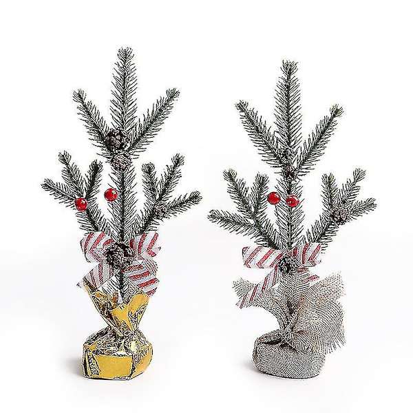 Mini juletre dekorasjon julepynt 4 stk grønn