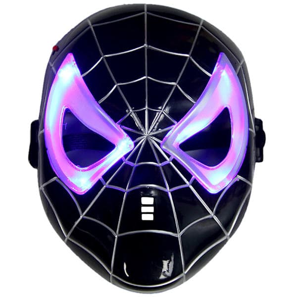 Lysende Spiderman-maske Gutter Barn Voksne Maskerade Superhelt svart