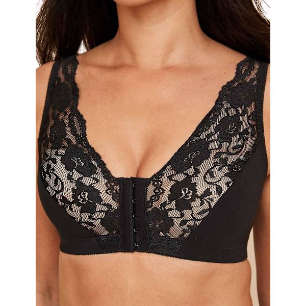 | Dam | Bomullsspets Frontknäppning Magic BH Black 12