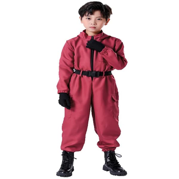 Xbi- Squid Game 2 Barnkläder med Mask Kläder+mask Kläder+triangulär mask Kläder+triangulär mask Clothes+triangular mask 130