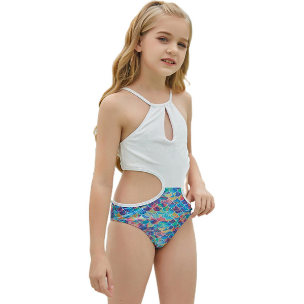 Børns Piger Enkelt Stykke Badetøj Monokini Udhulning Badetøj Bikini Sommer Strandtøj 5-6 Years