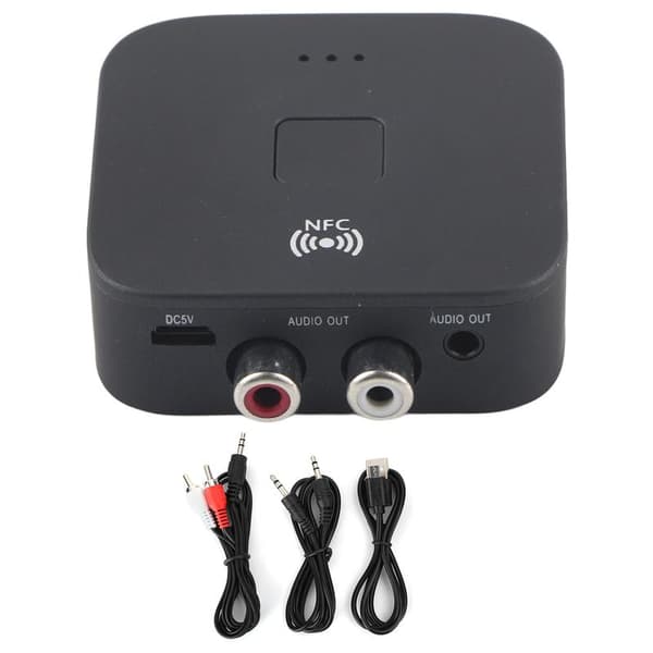 Bluetooth RCA-modtager 3,5 mm Jack AUX Trådløs Adapter Lydmodtager Værktøj til TV Bil