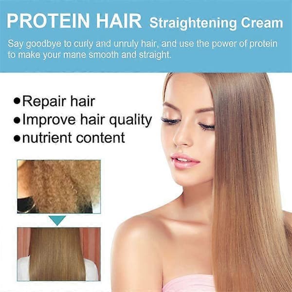 Protein Hårrettingskrem, Silke- og Glansproteinrettingskrem for Krøllete Hår, 60ml 2PCS