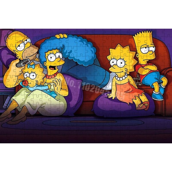 The Simpsons Puslespil 35/300/500/1000 brikker Klassiske tegneseriepuslespil til voksne Børn Pædagogisk samle legetøj Familiespil Style F 500PCS