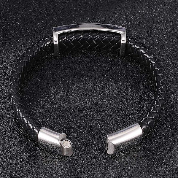 JEWELRY Herr Läderarmband, Punk Skalle/Orm/Skorpion/Kors Armband 19-23cm, Personliga Svarta Reparmband för Män Pappa