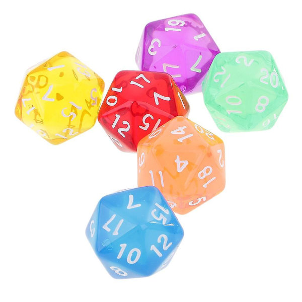 2x6stk 20-sidet terning D20 polyhedral terning klar til Dungeons And Dragons-spil