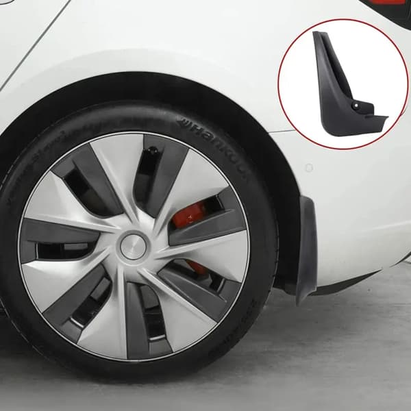 4 stk. Stænklapper til Tesla Model 3 For Bag Stænkskærme Fender K White Model 3