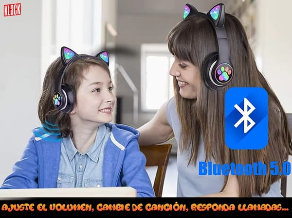 Lysende katteøre Bluetooth-hovedtelefoner Trådløse øretelefoner