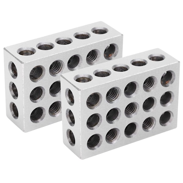 123 Block 1 2 3 Block Metrisk Krom Stål Silver 1 Par 1‑2‑3 Block 23 Hål Matchade 0,0002In Maskinist 123 Jigg Ultra Precision Industriell Tillförsel