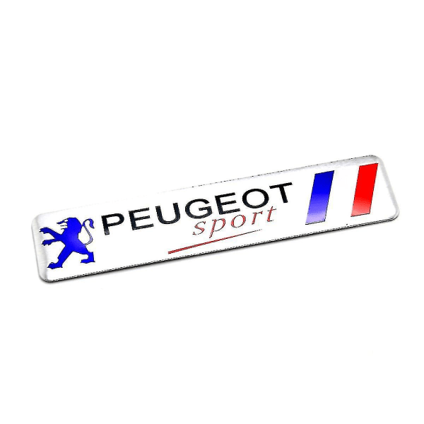 Silver Chrome Peugeot Sport Badge Emblem 120mmx 25mm