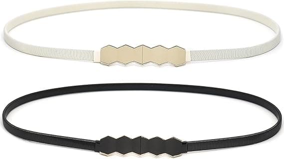 Stykker Metall Stretch Elastisk Midjebelte Smalt Tyndt Belte for Kvinner Kjole