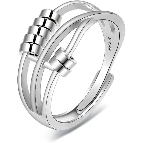 925 Sterling Sølv Angstring - Retro Spinnerring for Angst Stresslindring