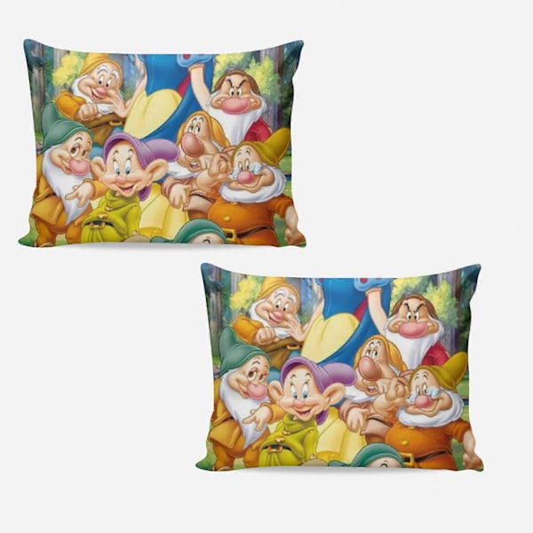 v5922 Sängkläder Snövit och de Sju Dvärgarna 3-delars Sängklädesset 1 Påslakan + 2 Örngott för Barn Pojkar Flickor Vuxna Tecknad Varm Söt 135x200cm 53x78in