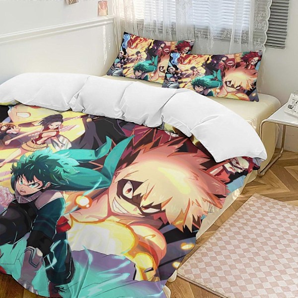 v745 My Hero Academia Anime 3-delars Twin Sängset Blekningsresistent Mikrofiber io745 135x200cm 53x78in