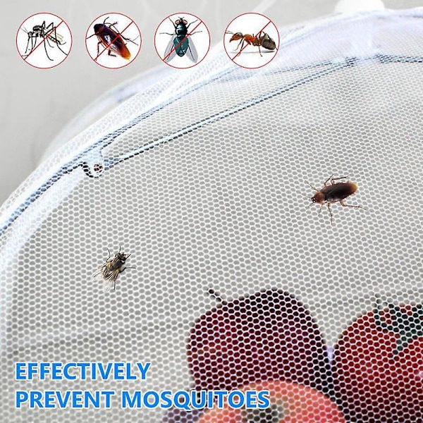 Foldbar mad net dække flyve anti myg pop-up mad dække paraply måltid grøntsager frugt åndbar dække køkken tilbehør rose red
