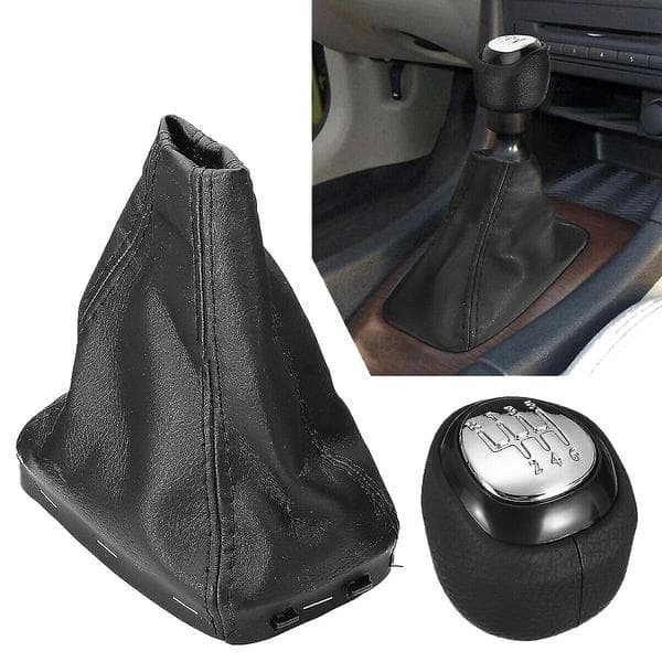 6-trins læder gearknop til Saab 93 9-3 2003-2012 bilstyling