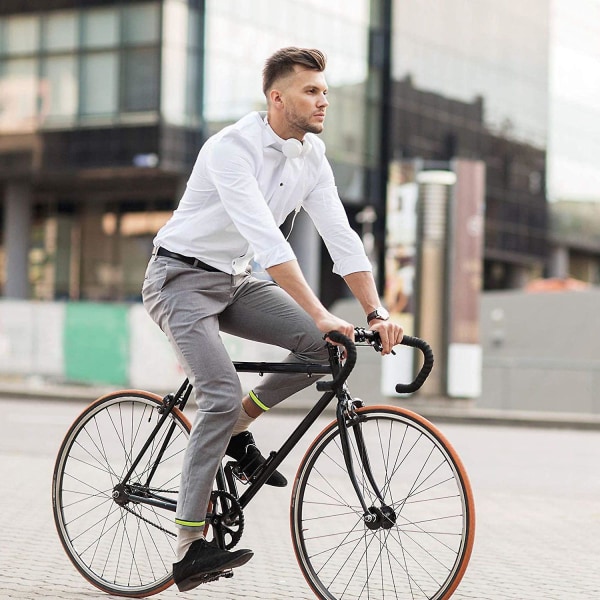 2 par lätta cykelbyxklämmor med reflexband för nattcykling