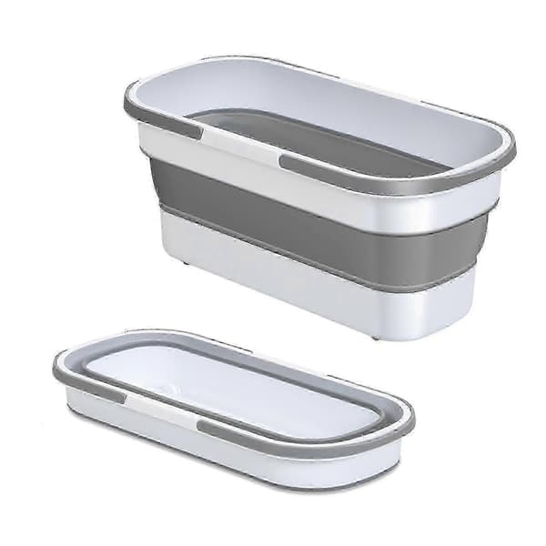 Stor flad moppespand, stor flad moppe gulvmoppe stor sammenklappelig bærbar moppespand 25-26s Grey
