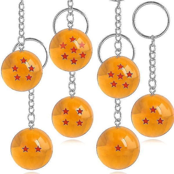 Anime Dragon Ball-serie nøglering charms tilbehør 1 2 3 4 5 6 7 stjerne dragebolde cosplay nøglering vedhæng holder legetøj gave 7pcs a set