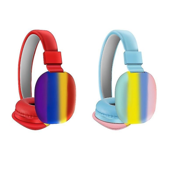 Det nye Ah-806b Headset, enkle og søde Rainbow Bluetooth stereohovedtelefoner Blue