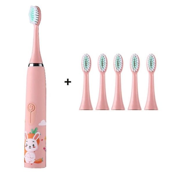 Rechargeable Kids Electric Toothbrush, 4 Modes With Memory, Fun & Easy Cleaning, Ipx7 Waterproof, 2-min Timer , 6 Cleaning Brush Head,11