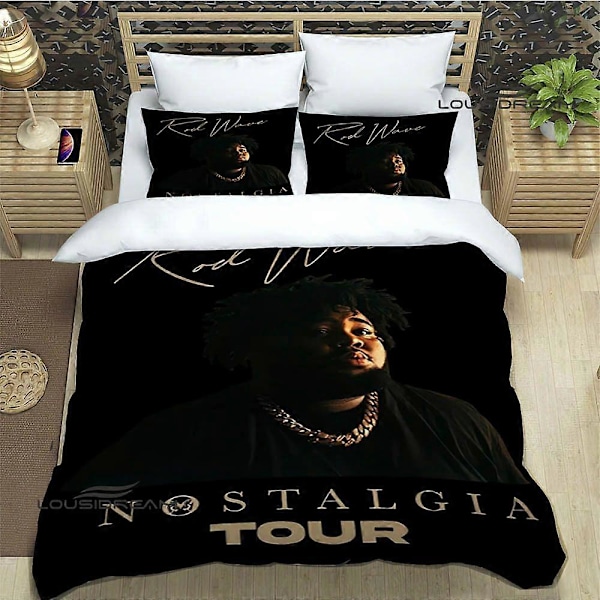 v760 Sängkläder Rapper Rod Wave Tryckta Sängkläder Set utsökt sängutrustning set påslakan täcke set sängkläder set lyxig födelsedagspresent 3-delad säng 240x260cm 94x102in