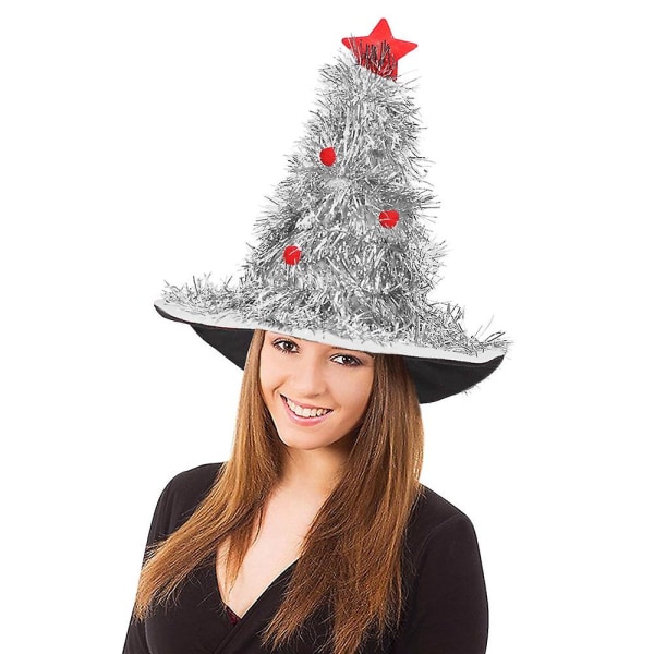 Unisex aikuisten joulukuusen hattu Cosplay-rekvisiitta joulujuhlakoristelu Sliver