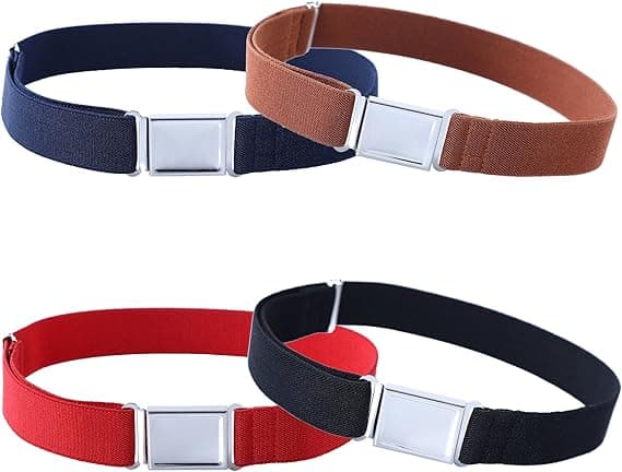 4-pack justerbara magnetiska bälten för barn – elastiskt bälte med enkelt magnetspänne