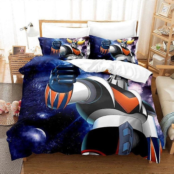 v958 Sengetøy Goldorak Sengesett Trykt Grendizer Dynetrekk Sett Dobbel Twin Full Queen King Voksen Barn Sengetøy Dynetrekk 3-delt Sengesett S 240x260cm 94x102in
