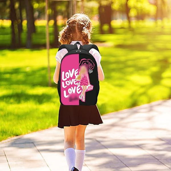 Pink Rygsæk til Piger, Stor Kapacitet Børnehave Rygsæk til Børns Piger, Pink Lærred Børns Skole Rygsæk
