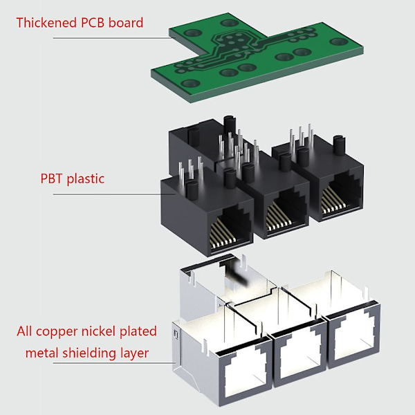 Rj11 6p6c Telefon Stik Splitter Klar Kommunikation Flere Formål 1 to 3