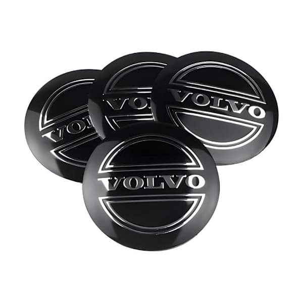 4-pak Volvo centerkapsler - hjulnavsemblem 56 mm Sort Svart