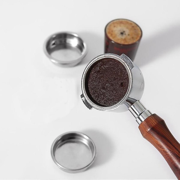 2 stk 51mm rustfritt stål kaffemaskiner trykkfilter kurv pulverkurv kaffe bunnløs