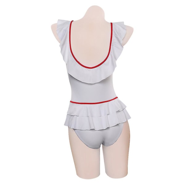 Film Pennywise Cosplay Sexy Jumpsuit Kostyme Kvinner Jenter Bodysuit Antrekk Halloween Karneval Rollespill Dress S