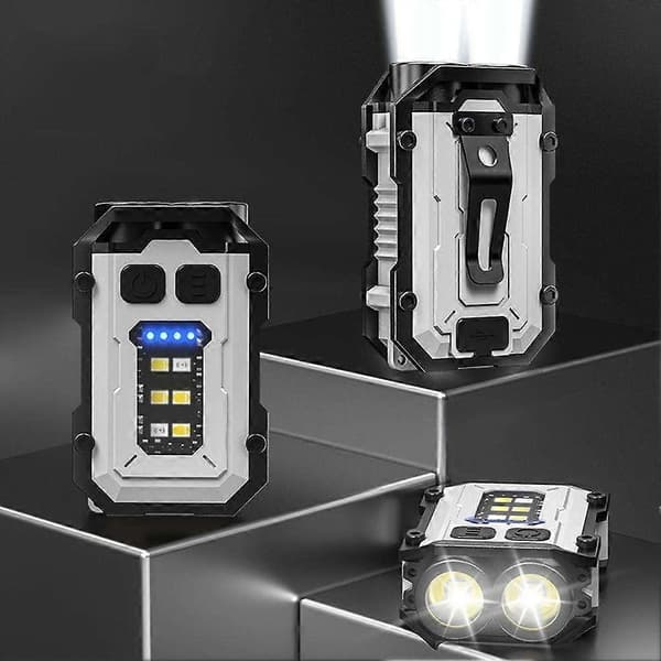 Monitoiminen miniavainperä LED-taskulamppu USB-ladattava kannettava taskulamppu B 1pcs