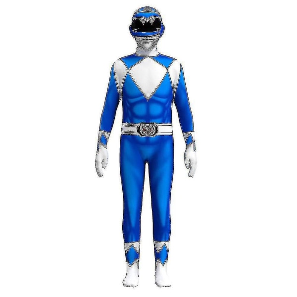 Power Ranger -asu aikuisille, miesten vartalopuku, aikuisten Halloween -asu Blue 140cm