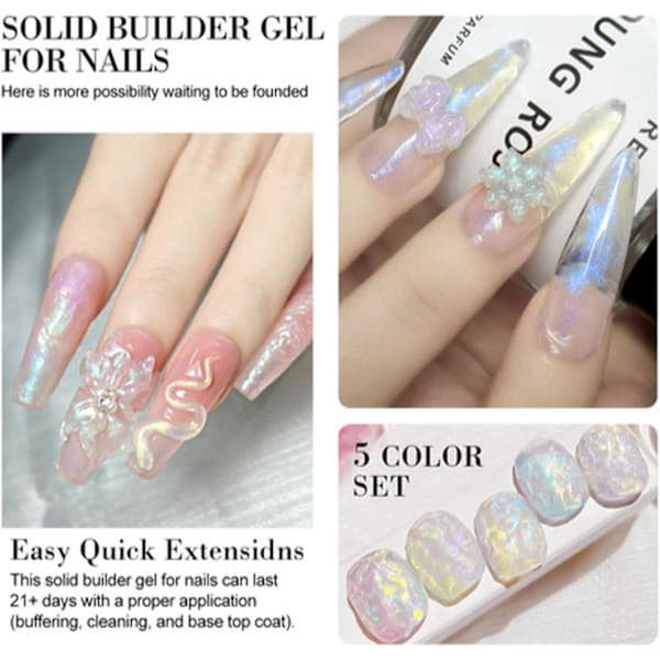 Solid Sculpture Builder Gel - Multifunctional Clear Nail Extension Gel for Sculpting Patterns Nail Art Decoration 15ml