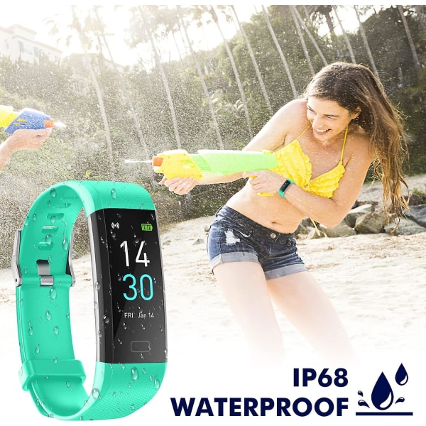Fitness Tracker Barn, blå/lila smartklocka med stegräknare Pulsklocka Kaloriräknare Sömnmonitor Vattentät aktivitetsspårare