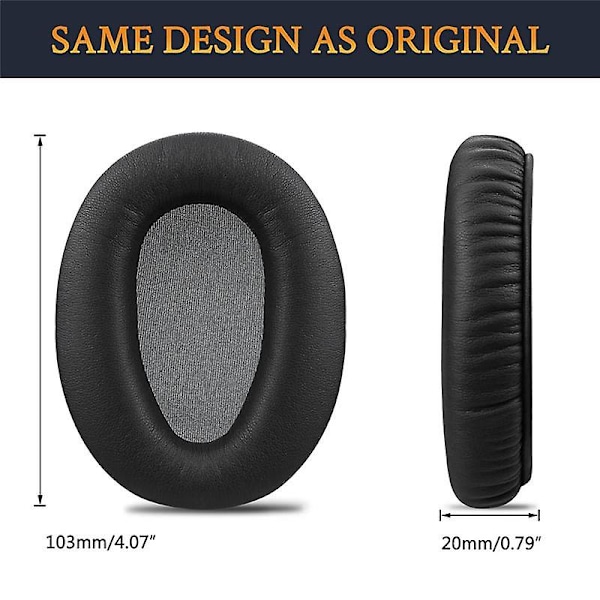 1 par Skum Öronkuddar Läder Öronmuffar För Wh-ch700n (whch700n) & Mdr-zx780 (zx780dc)/mdr-zx770 Black